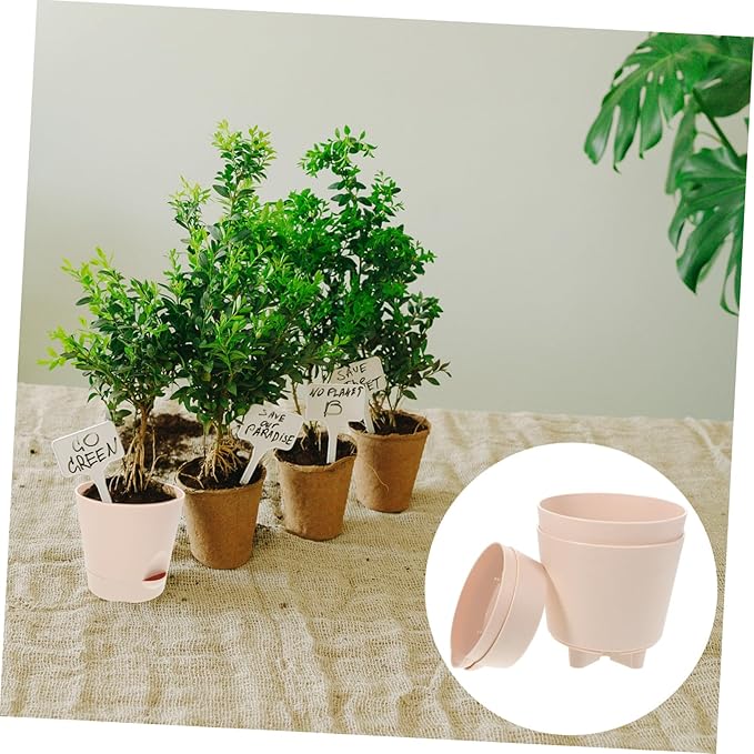 GANAZONO Self-Watering Planters Decorative Plant Pots Automatic Flower Pots for Set of 2