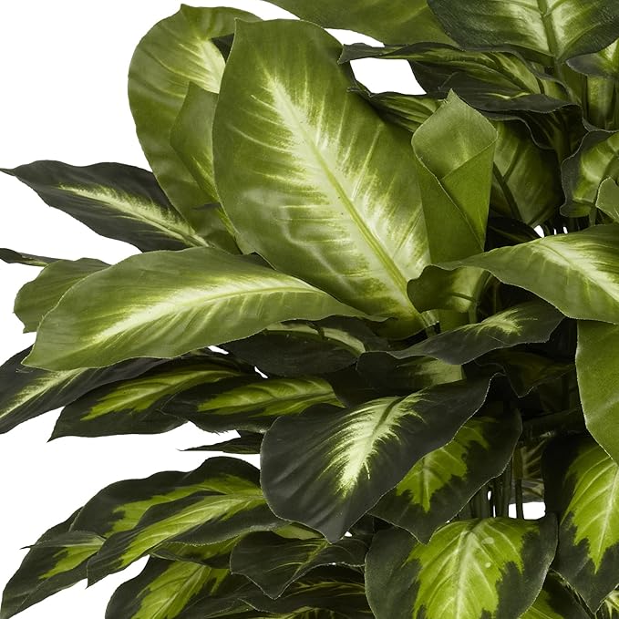 Nearly Natural 24in Dieffenbachia Artificial Plant, Faux Greenery with Decorative Planter for Indoor Home Office Decor, Low Maintenance