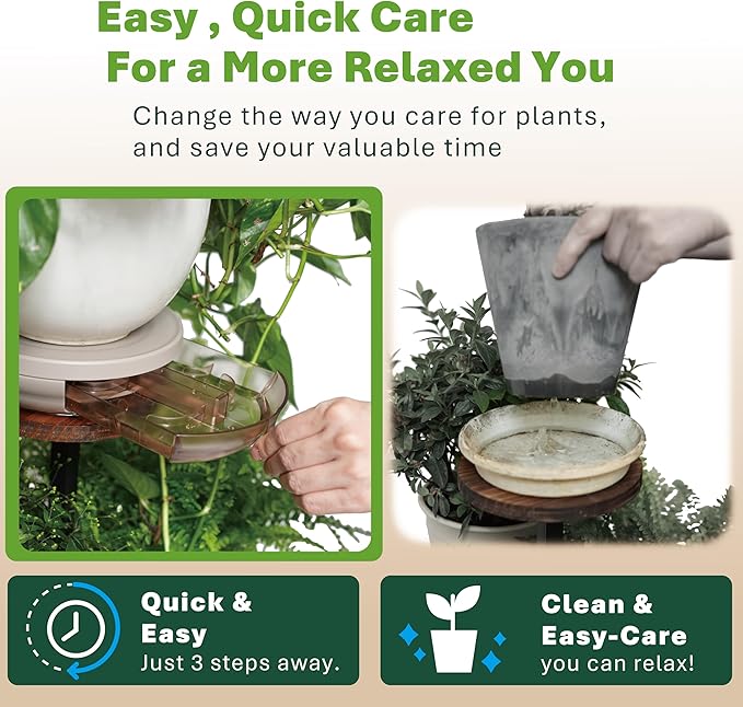 Smart Plants Saucer (Sakura)| Create a Healthy Root Environment | Easy Care for Indoor Plants Base Plant Care | 7.9inch | Water Capacity: 350m L |