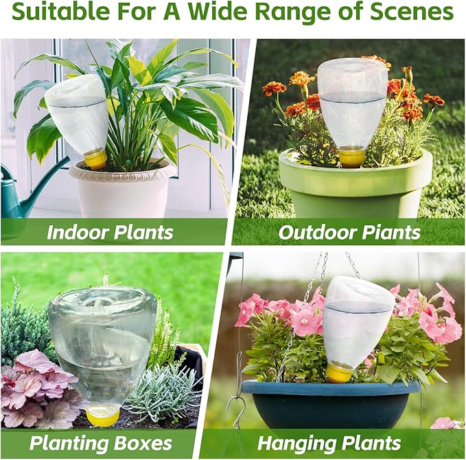 4 Pcs 17 Oz Self-Watering Planter Insert Self-Watering Planter Globes with Slow Release Water Control for Indoor & Outdoor Plants (4, Heart Shape)