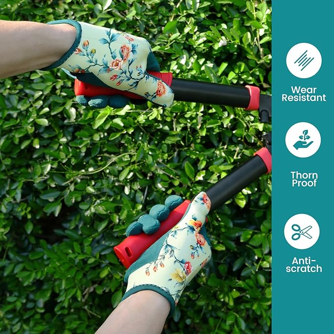 Tavaleu Gardening Gloves for Women, Thorn Proof Puncture Resistant Leather Garden Gloves, Breathable Working Gloves