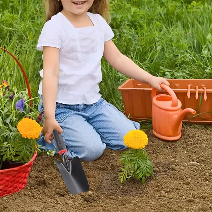 Garden Shovel Hand Trowel, Heavy Duty Gardening Tool with Ergonomic Handle, Non-Slip Soft Rubberized Handle Rust Resistant Garden Spade Garden Tools for Digging, Weeding, Planting, Transplanting
