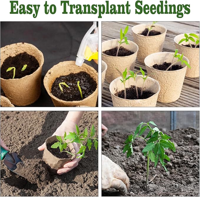 INCIKITI Biodegradable Peat Pots for Seedling - 120 Pack 3.15 inch Biodegradable Plant Seed Starters Kits with 30 Plant Labels, Garden Germination Nursery Pots for Flower Vegetable Seed Germination