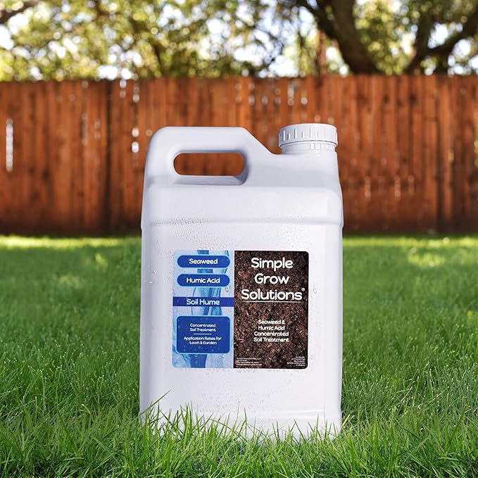 Super Seaweed Humic Fulvic Acid Blend- Liquid Carbon - Soil Hume - Simple Grow Solutions- Natural Lawn & Garden Concentrated Treatment- Increase Nutrient Uptake (2.5 Gallons)