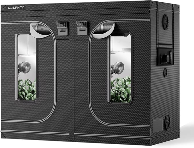 AC Infinity CLOUDLAB 894, Advance Grow Tent 8x4, Thickest 1" Poles, 2000D Mylar Canvas, Lab-Tested Highest Reflectivity, Largest Zipper Window, Controller Mount Plate, 96" x 48" x 80" Indoor Growing