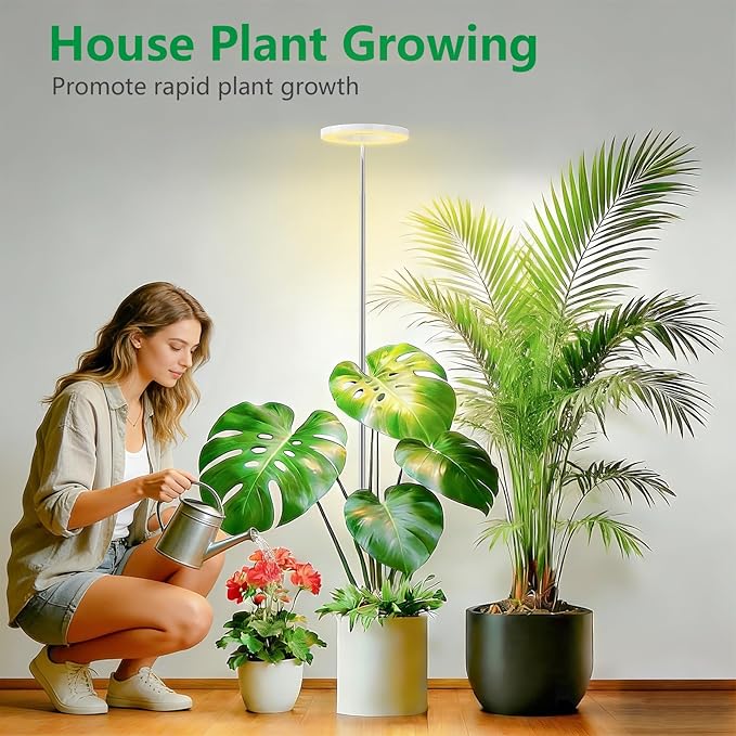 2 Packs Plant Grow Light,Grow Lights for Indoor Plants,80 LEDs Full Spectrum Plant Lights for Indoor Growing with 6/12/16H Timer-W2