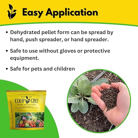 Coop Gro Organic Chicken Manure Fertilizer 6 lb. Bag. All-Natural Plant Food for Vegetable Gardens, Flower Beds, Indoor Plants & Shrubs. Pelleted Fruit Tree Fertilizer (1 Pack)
