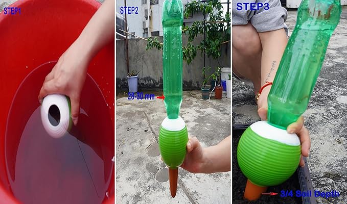 4 Pcs Self-Watering Terracotta Watering Spikes for Outdoor Plants,Ollas Plant Watering Globes for Garden,Raised Bed Potted Plants,Large 15 Oz for Vacation,Indoor and Outdoor Use