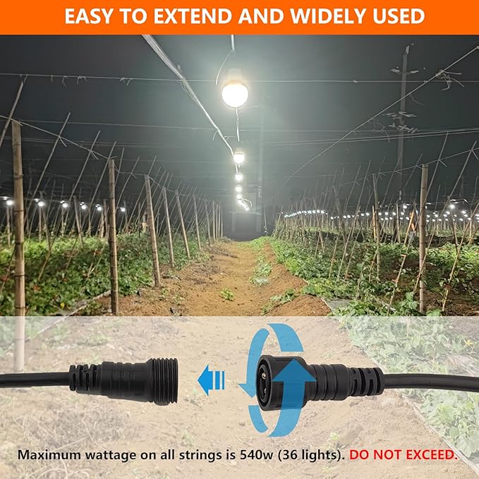 Grow Light Bulbs LED Growth Bulb A25, Full Spectrum Plant Light E26 Base 15W, houseplant Growting lamp, Seed Start, Greenhouse Indoor or Outdoor (Grow Bulb (6 Lights and Cord))