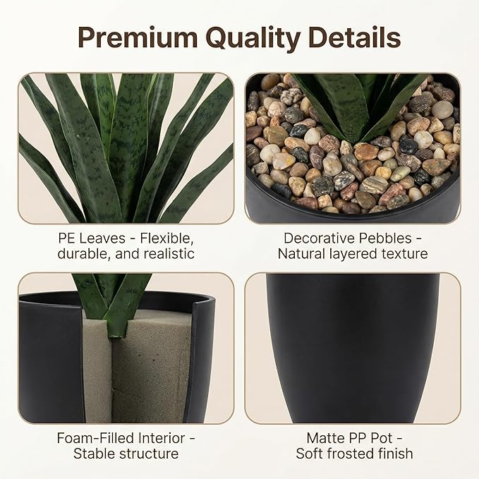 Artificial Snake Plant Artificial Sansevieria Floor Plant Desk Small Fake Plant for Indoor Home Office Decor,Realistic Potted Greenery,10inch (Two pcs Dark Gary and Light Green)