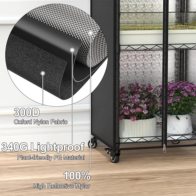 Small Greenhouse for Indoors, 5 Tier 15.7" L×11.8" W×62.3" H mini Greenhouse Outdoor, Indoor Adjustable Shelves