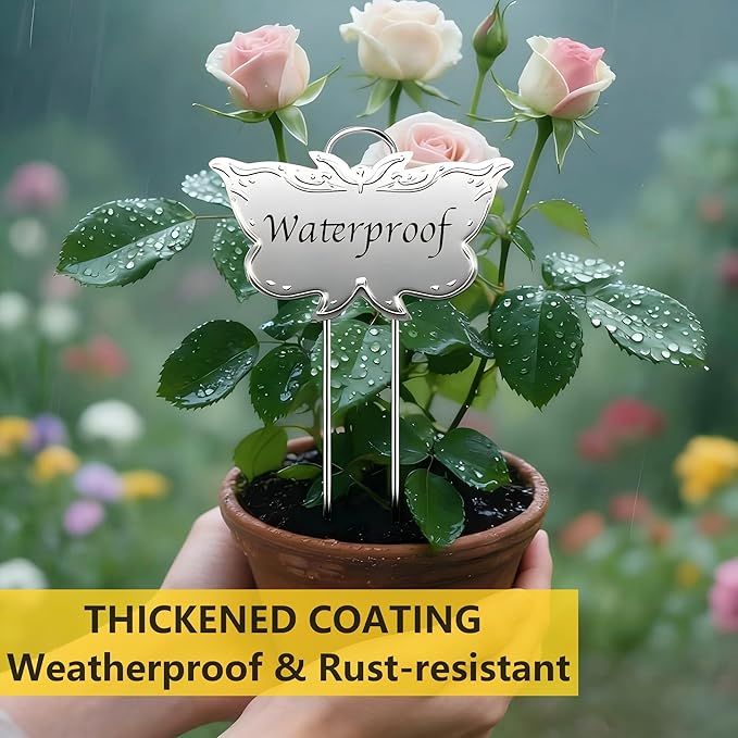 Metal Plant Labels 11in Tall 50 Pack Silver Outdoor Waterproof Garden Label Large Garden Seed Stake Tags for Flowers Fruits and Vegetables