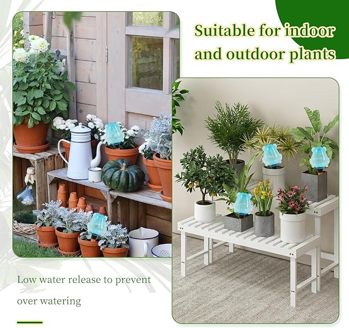 3 Pack Plant Self Watering Globes Top Fill for Indoor Plastic Water Bulbs Slow Release Terracotta 13oz Self Watering Planter Insert Automatic Drip Irrigation Water Spikes Stakes Devices System