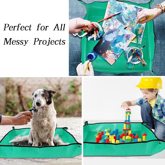 Azureblue Plant Repotting Mat for Indoor Plants Potting Soil Mix, Waterproof Plant Repotting Tray, Potting Mat Gardening Tray for Indoor Potting Succulents Cactus Orchid Pots, Garden Gift(26.8"x26.8")