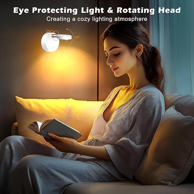 2 Pack Rechargeable LED Spotlight for Indoor, Wireless RGB Spot Light with Remote, Magnetic Picture Battery Operated Lamp, Ceiling Uplight Puck Lights with Rotatable Head for Plant Portrait Artwork