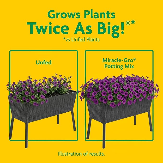 Miracle-Gro 3 Pack Potting Soil Mix for Container Plants, Flowers, Vegetables, Shrubs, Annuals, and Perennials, Feeds for Up to 6 Months, 2 Cu Ft