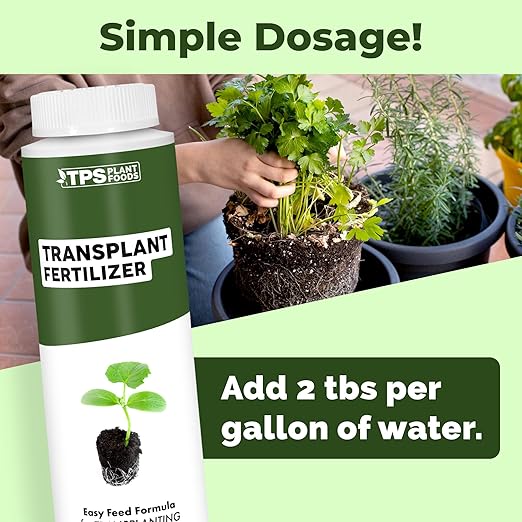 Transplant Fertilizer – Liquid Plant Food for Faster Root Establishment, Reduced Transplant Shock & Healthy New Growth, 8 oz