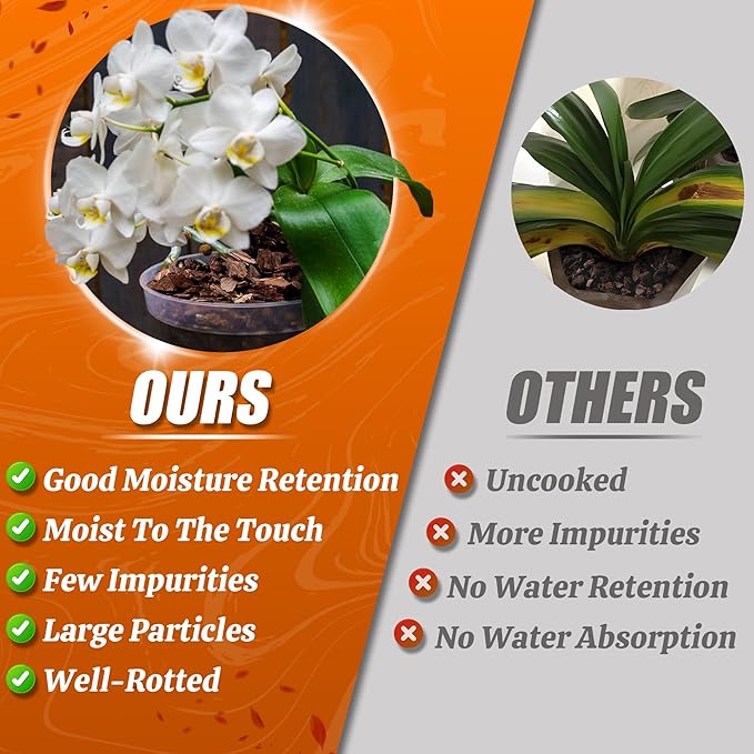 AVALUTION Orchid Potting Bark-18QT Organic Orchid Bark for Plants, All Natural Pine Bark Wood Chips for Houseplant Mulch, Orchid Plants Root Development, Mulch for Potted Plants