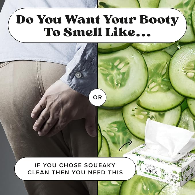 Poo~Pourri Flushable Wipes - Made with Plant Based Fibers, Aloe, Vitamin E, Chamomile, and Oat Extract - Adult Wet Wipes - Cucumber & Aloe Essential Oil - 50 count Dispenser Box - Sewer & Septic Safe