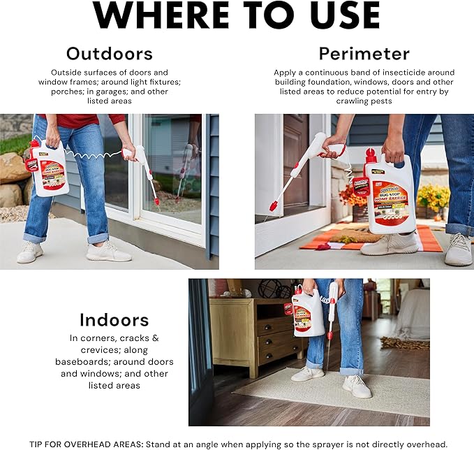 Spectracide Bug Stop Home Barrier2, 1.33 Gallons, AccuShot Refill Kills on Contact for Indoor Plus Outdoor Foundation Treatment Insect Control, Kills Ants, Roaches, Spiders, Fleas, Silverfish