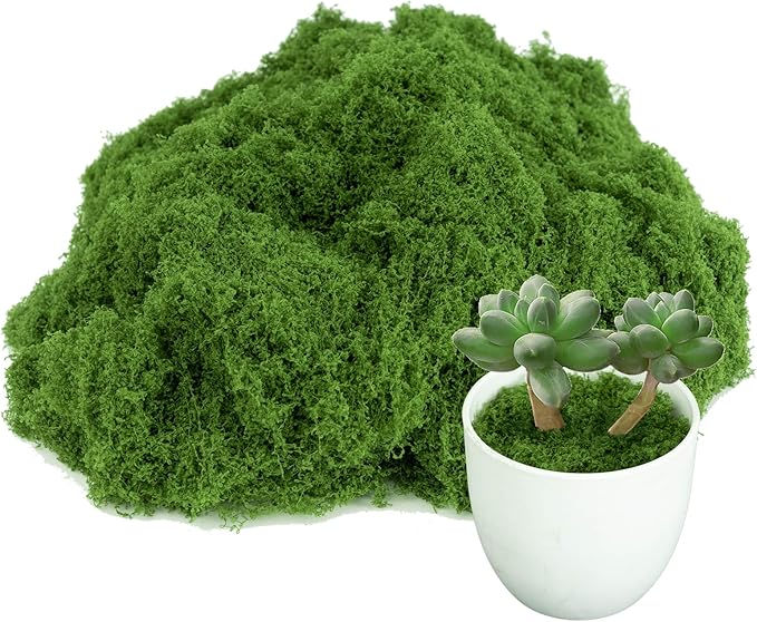 Fake Green Moss for Potted Plants,Artificial Moss for Crafts Indoor,DIY Table Decorating Fairy Garden Accessories Wedding Party Floral Decor Outdoor (Light Green 5.3oz)