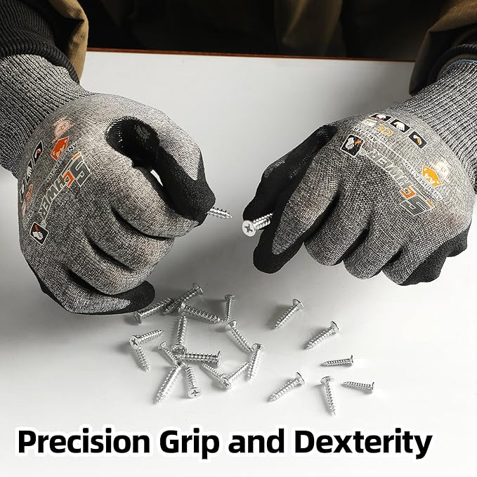 Schwer AIR-SKIN Cut Resistant Gloves AR5918 with Extreme Lightweight&Thin, Level 5 Wire Metal Gloves for Refined Work, Touch-screen, 3D-Comfort Fit, Breathable, Black 2 Pairs (S)