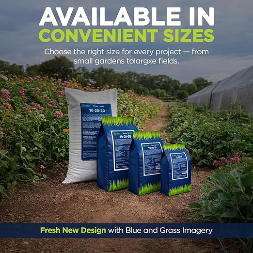 Supply Solutions | Power Bloom 10-20-20 Fertilizer | Bloom Booster Fertilizer for Flowers and Plants, High Phosphorus NPK Fertilizer for Vegetable Garden, Fruit Tree and Flower Fertilizer (40 Pounds)