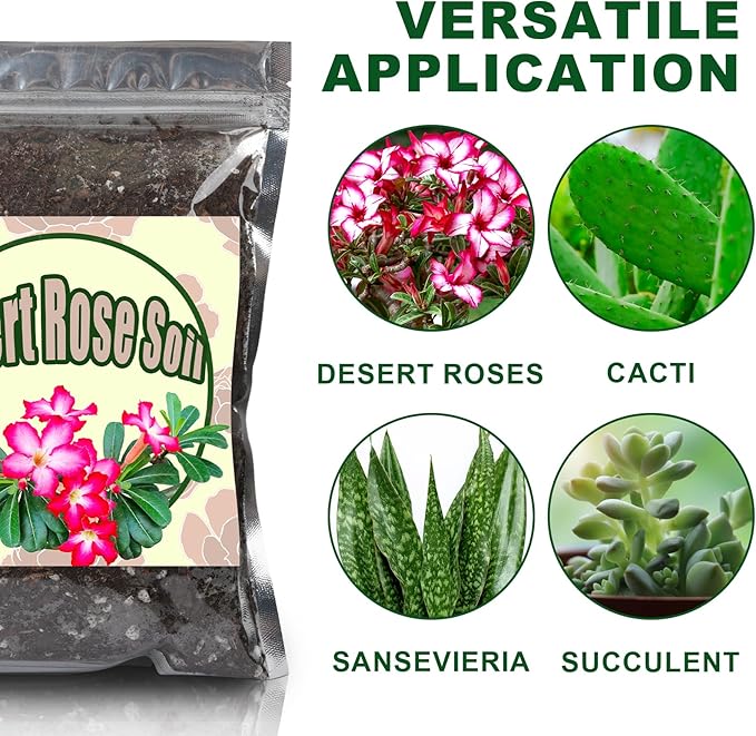 Doter Organic Desert Rose Potting Soil Mix for Healthy Growth 4qt - 100% Natural Potting Mix - Specially Formulated Nutrient-Rich Plant Soil for Desert Rose Plant