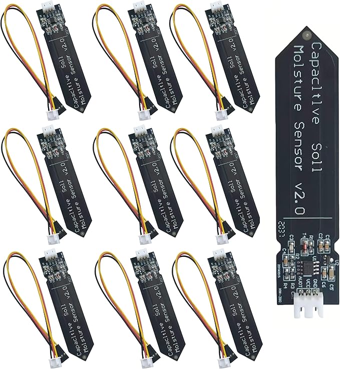 10Pcs Capacitive Soil Moisture Sensor Module 3.3V Compatible with for Arduino Raspberry Pi DIY