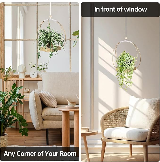 Adnkwolivt Hanging Planters for Indoor Plants - Plant Hanger Outdoor, Metal Plant Hanger Mid Century Boho Macrame, Hanging Wall Ceiling Window, Gift for Mom, Plant Lovers, Housewarming