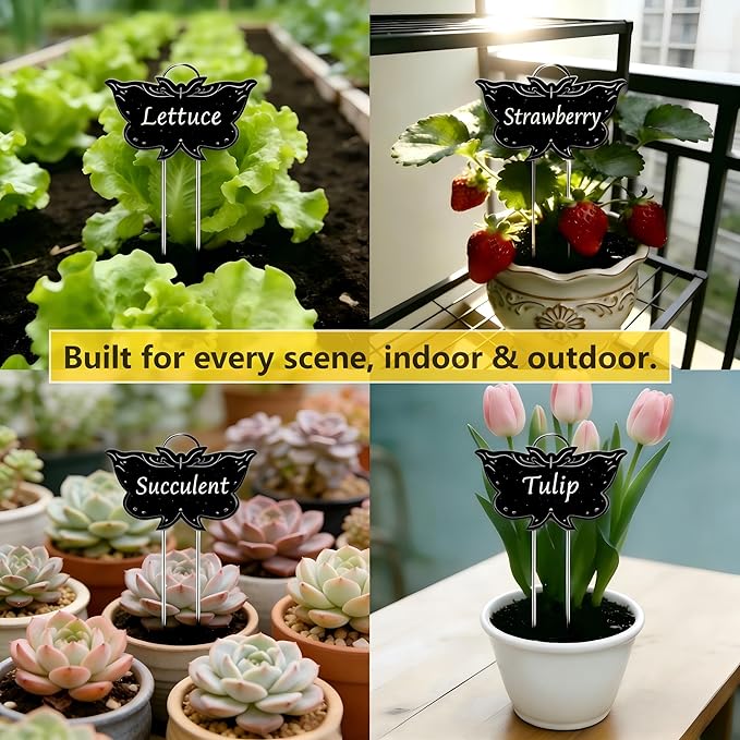 Metal Plant Labels 11in Tall 30 Pack Black Outdoor Waterproof Garden Label Large Garden Seed Stake Tags for Flowers Fruits and Vegetables