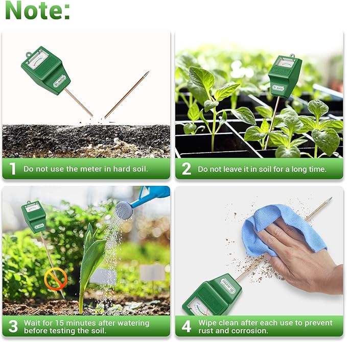 Dr.meter Soil Moisture Meter Tester for Plants, Long Probe Hygrometer Moisture Sensor for Houseplants Indoor Outdoor Garden Lawn Use - Plant Water Gauge Test Kit - No Battery Needed - Gardening Gifts