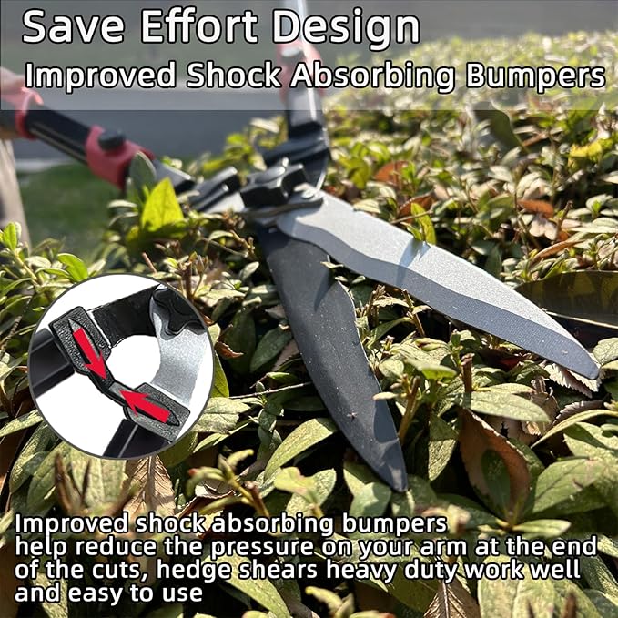 YRTSH Hedge shears, Extendable 26"-32" Hedge Clippers with Sharp Wavy Blade, Manual Hedge Trimmer for Trimming Borders and Shaping Shrubs, Garden Shears Pruner for Lawn and Yard Tools
