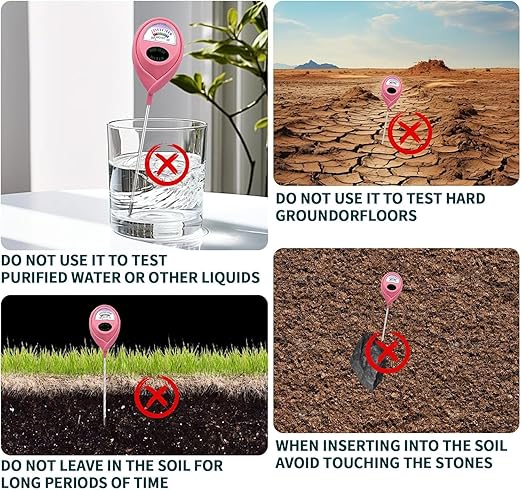 Soil Moisture Meter, Garden Plant Water Meter, Plants Moisture Meter, Lawn Soil Tester, Soil Water Gauge for Potted Plants, Plant Moisture Monitor No Battery Required Free Plant Watering Guide