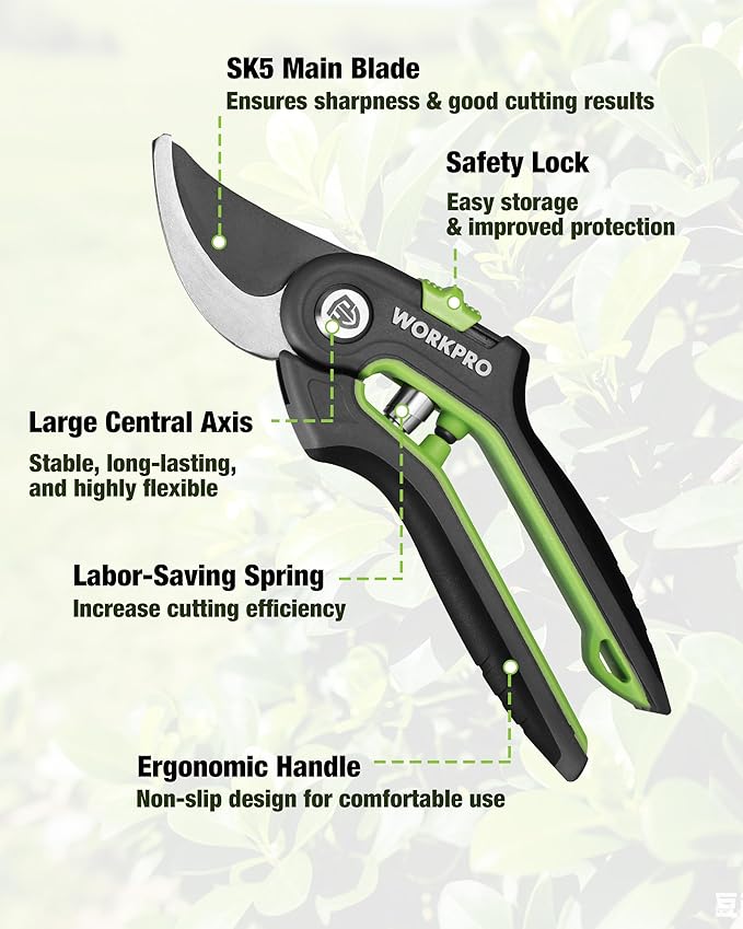 WORKPRO 3-Piece Garden Shears Set - 20” Hedge Shear, 24” Anvil Lopper & 8” Pruning Shear, Heavy-Duty Gardening Clippers with Sharp Blade, Comfort Grip Handle for Branches, Shrubs, and Hedges