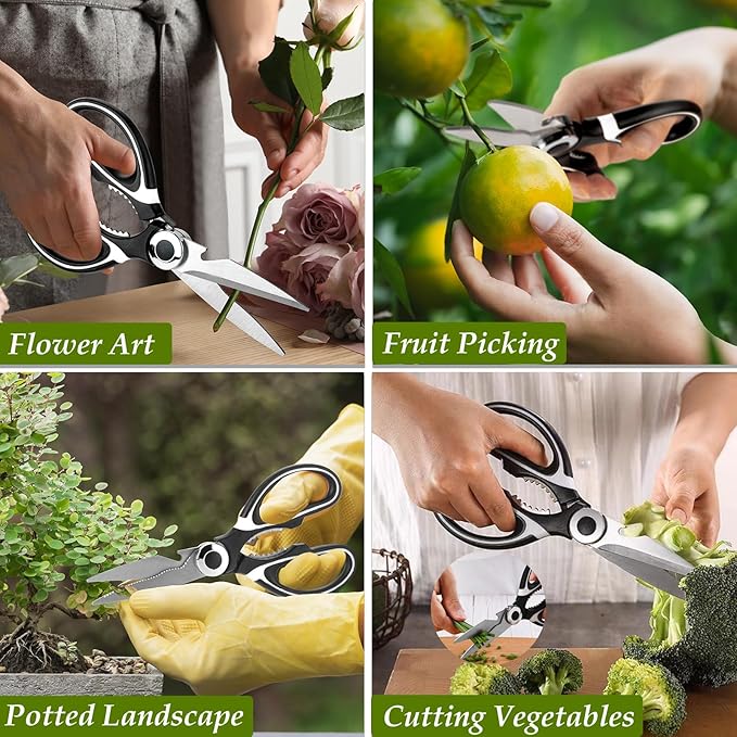 2 Pcs Garden Shears Flower Scissors, Multifunctional Gardening Floral Pruning Shears, Premium Thickened Stainless Steel Floral Scissors for Flower Bar Supplies, Fruits, Plant, Potted Landscapes