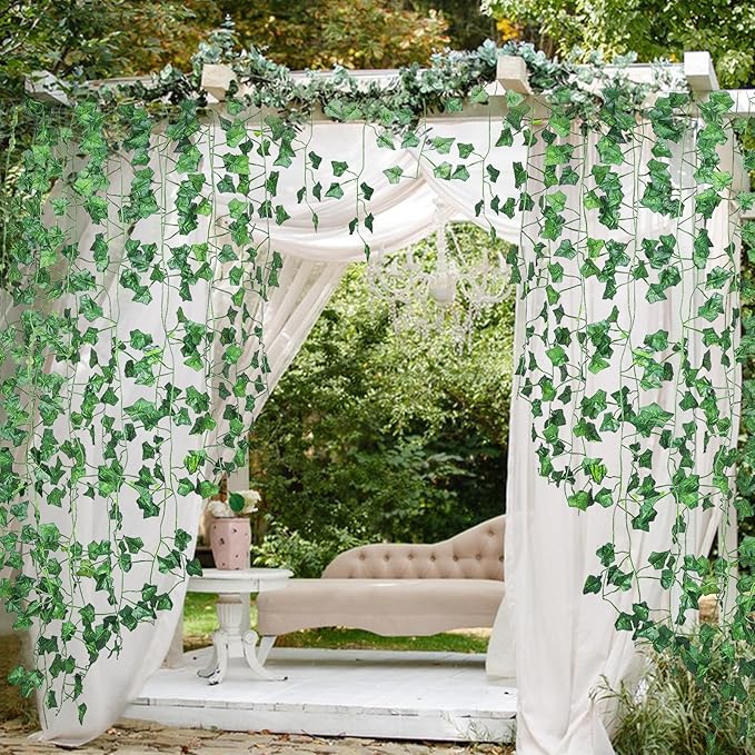 Alotiki Fake Vines, 36 Pack 252 Feet Artificial Ivy Garland Vines for Bedroom Decor, Hanging Vines for Party Wedding Christmas Decoration,Fake Leaves for Outdoor Patio Garden