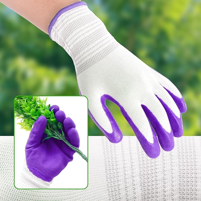 Gardening Gloves for Women Thorn Proof, Ladies Garden Gloves, Breathable Rubber Coated Yard Work Gloves