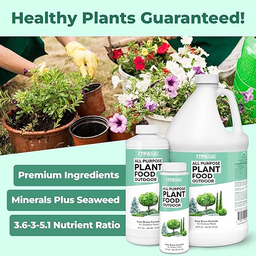 Plant Food Outdoor – Liquid Plant Fertilizer for All Plants, Vigorous Growth & Strong Roots, 1 Gallon