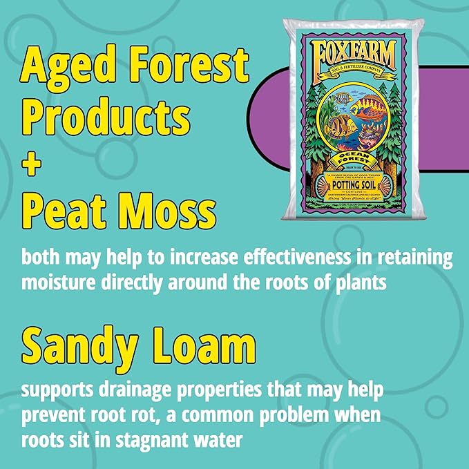 FoxFarm Ocean Forest Potting Soil, 1.5cu ft (Pack of 4) - Light, Aerated Texture, Designed for All Container Plants