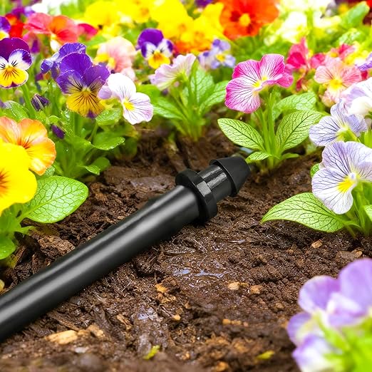 120 Pack Drip Irrigation 1/4" Barbed End Plug Fittings, Drip Line Barbed Goof Plug Connectors for 1/4 Inch Irrigation Tubing Micro Irrigation Connection Parts for Garden Sprinkler Systems