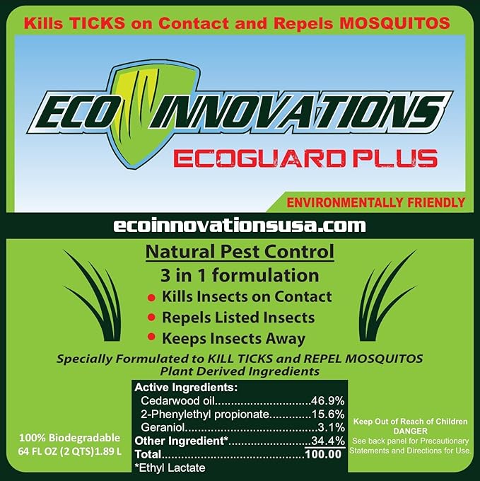Mosquito Fogger Outdoor Plant Based Spray for Yard, Natural Tick Control Kills Repels Harmful Bugs, Safe for Kids Pets Plants, 16 Oz Covers 2 Acres