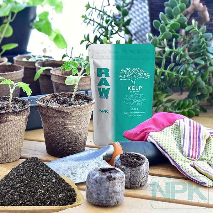 RAW Kelp Marine Water-Soluble Plant Growth Booster Fertilizer for Root Development and Plant Growth, 2oz