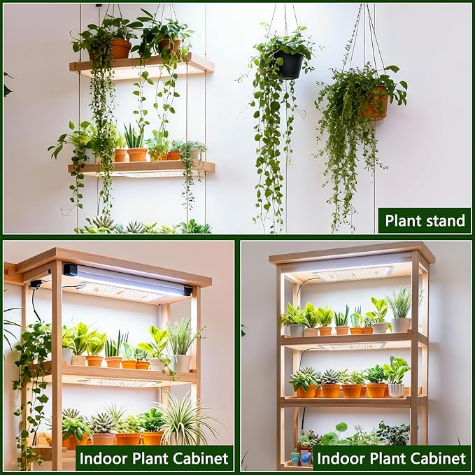 Grow Lights for Indoor Plants Full Spectrum,High PPFD 768LEDs Plant Lights with 4/8/12/16/20H Timer, Flexible Series & Parallel Connection for Indoor Growing(4 Pack)
