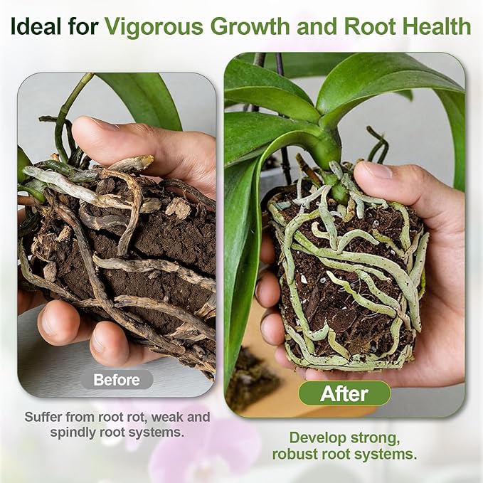 Orchid Bark Potting Mix 9Quart, Mix Pine Bark, Organic Perlite, Sphagnum Moss and Leca Clay Pebbles for Plants, Orchid Fertilizer Garden Soil for Root Development