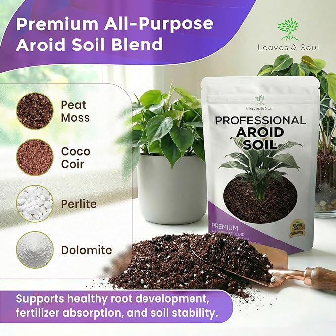 Professional Aroid Soil | Premium All Purpose Blend | Extra Large 8.2 Quarts | Ready to Use for Indoor Plants | Peat Moss, Coco Coir, Perlite, Dolomite