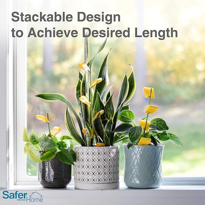 Safer Brand Home SH5026 Houseplant Sticky Stake Insect Traps for Indoor Plants - 16 Traps Included - Controls Aphids, Whiteflies, Fruit Flies, Fungus Gnats, and Other Insects