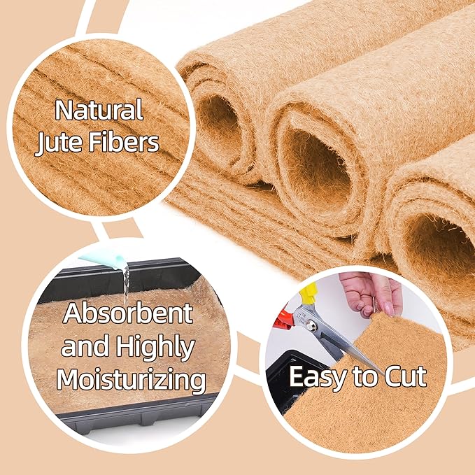 U0U 10PCS Jute Microgreens Grow Mats,10"x 20" Hemp Grow Mats for Microgreens, Microgreens Growing Trays,Hydroponic Growing Kits for Microgreens Wheatgrass and Sprouts Organic Production
