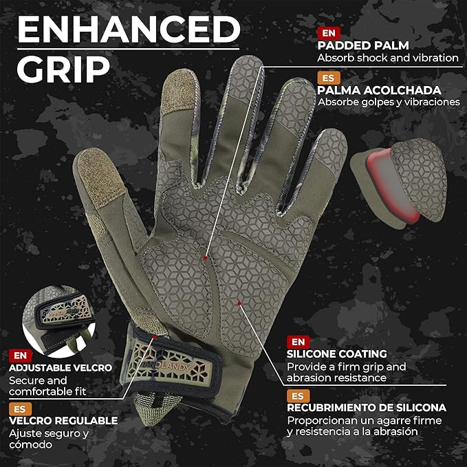 HANDLANDY Work Gloves for Men & Women, Utility Mechanic Working Gloves Touch Screen, Flexible Gardening Gloves for Yard