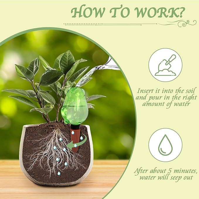 2 Pack Self Watering Spikes, Indoor Plant Watering Globes, Frog Shape Automatic Irrigation Spikes,Plant Watering Devices(Green)